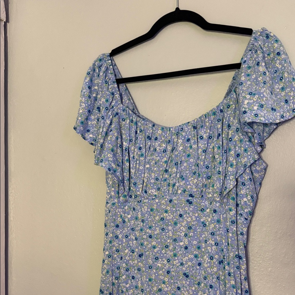 ARULA Blue Floral Midi Dress